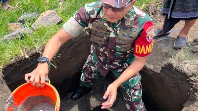 Dandim 1617/Jembrana letakan Batu pertama pembangunan Koprasi Desa Merah Putih(KDKMP)
