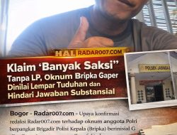 Klaim “Banyak Saksi” Tanpa LP, Oknum Bripka Gaper Dinilai Lempar Tuduhan dan Hindari Jawaban Substansial