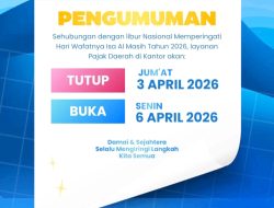 Libur Wafat Isa Al Masih 2026, Layanan Pajak Bapenda Batu Bara Tutup Sementara 3 April 2026