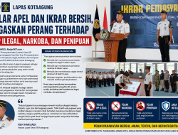 Lapas Kotaagung Gelar Apel dan Ikrar Bersih, Tegaskan Perang terhadap HP Ilegal, Narkoba, dan Penipuan