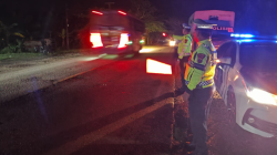 Blue Light Sat Lantas Batu Bara Sisir Jalinsum, Cegah Laka dan Kemacetan Malam Hari
