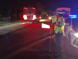 Blue Light Sat Lantas Batu Bara Sisir Jalinsum, Cegah Laka dan Kemacetan Malam Hari