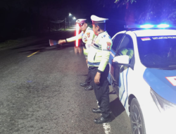 Blue Light Sat Lantas Batu Bara Menyala di Jalinsum, Cegah Laka Saat Warga Terlelap