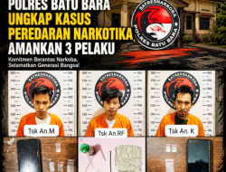 Satresnarkoba Polres Batu Bara Ungkap Kasus Peredaran Narkotika, Amankan 3 Pelaku 