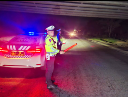 Blue Light Patrol Satlantas Batu Bara, Jaga Jalinsum Tetap Aman Saat Publik Terlelap