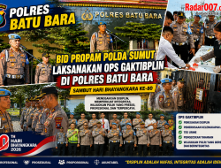 Bid Propam Polda Sumut Laksanakan Ops Gaktibplin di Polres Batu Bara Sambut Hari Bhayangkara Ke-80
