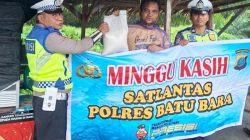 Minggu Kasih Satlantas Polres Batu Bara, Berbagi Sembako dan Hadir Menjaga Kamtibmas