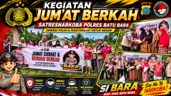 Jum’at Berkah Satresnarkoba Polres Batu Bara, Lansia Terima Sembako dan Edukasi Bahaya Narkoba