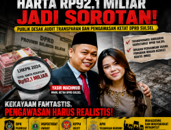 Harta Rp92,1 Miliar Jadi Sorotan, Publik Desak Audit Transparan dan Pengawasan Ketat DPRD Sulsel
