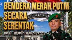 Kodim 0611/Garut Ajak Warga Serentak Kibarkan Bendera Merah Putih Sepanjang Bulan Agustus