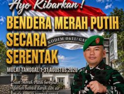Kodim 0611/Garut Ajak Warga Serentak Kibarkan Bendera Merah Putih Sepanjang Bulan Agustus