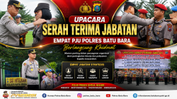 Upacara Serah Terima Jabatan Empat PJU Polres Batu Bara Berlangsung Khidmat